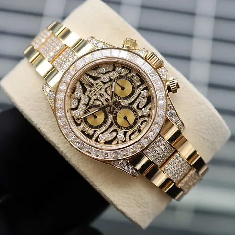 Rolex Daytona Tiger Gold Diamond Metal Watch - Image 4