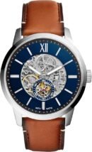 Fossil Men's Townsman Automatic Stainless Steel and Leather Two-Hand Skeleton Watch