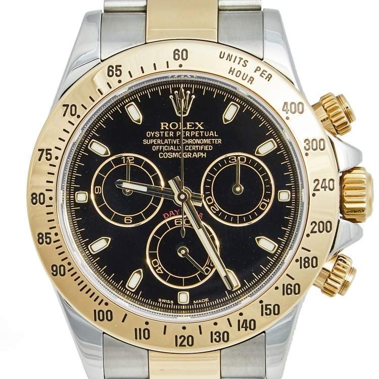 Rolex Black Yellow Gold Stainless Steel Cosmograph Daytona 116523 Watch - Image 4