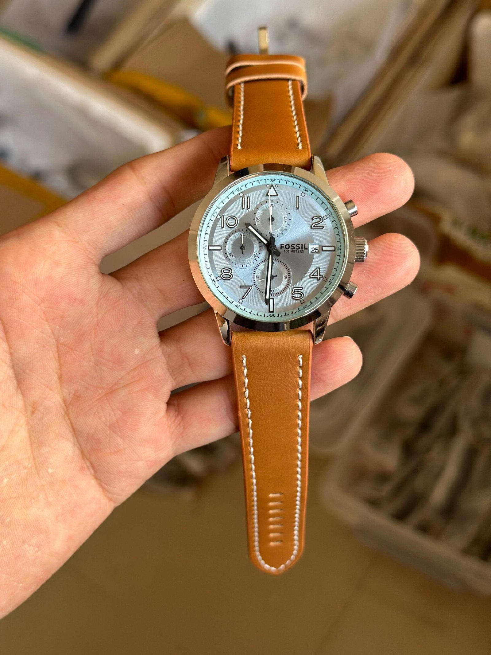 FOSSIL 100 METERS PREMIUM LETHER WRIST WATCH - Image 3