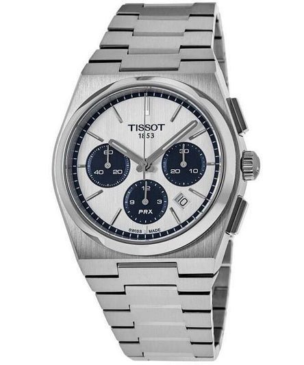 Tissot PRX T-Classic Chronograph White Dial Auto motion Metal Wrist  Watch