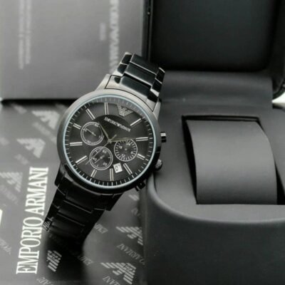 EMPORIO ARMANI STAINLESS STEEL(BLACK) CLASSIC WRIST WATCH