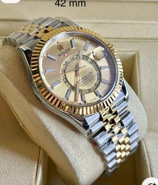 ROLEX SKY-DWELLER 42MM OYSTERSTEEL (YELLOW/GOLD) WATCH - Image 3