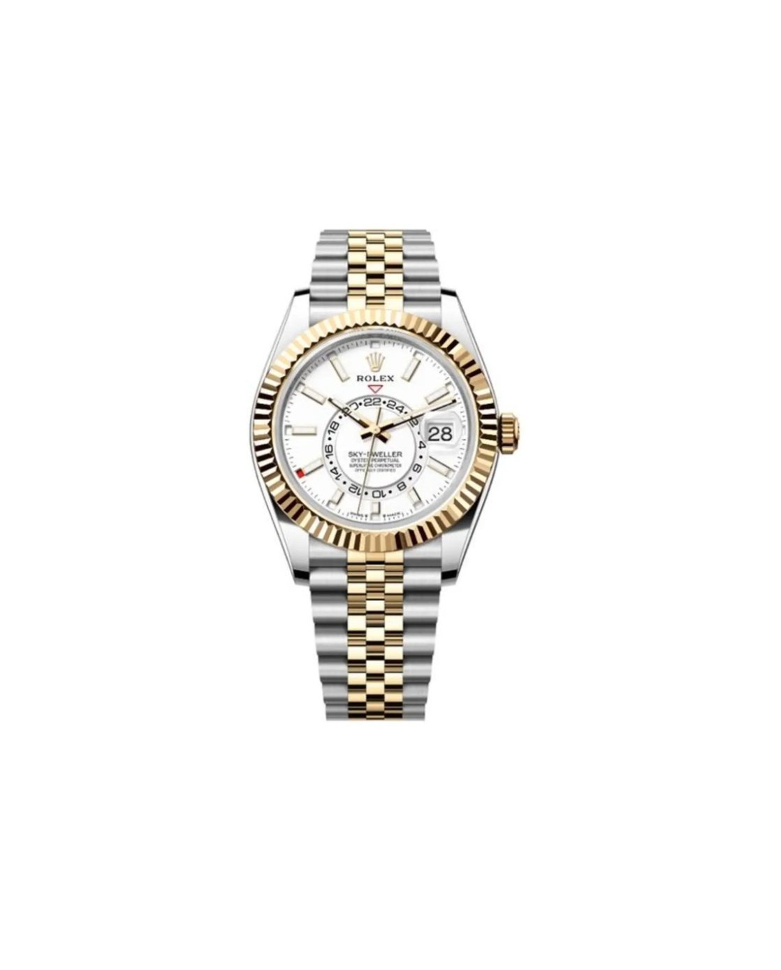 ROLEX SKY-DWELLER 42MM OYSTERSTEEL (SILVER/GOLD/WHITE) WATCH