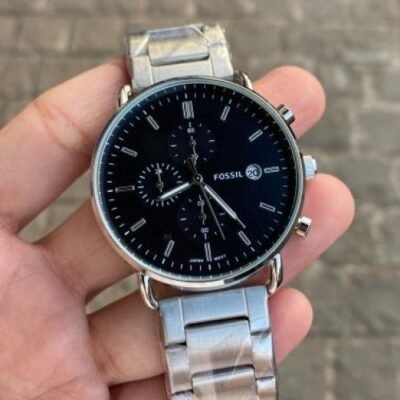 FOSSIL COMMUTER STAINLESS STEEL PREMIUM WATCH SILVER