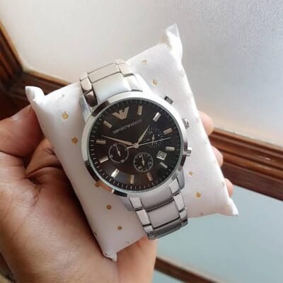 Armani Ar2453 Silver Black Dial Metal