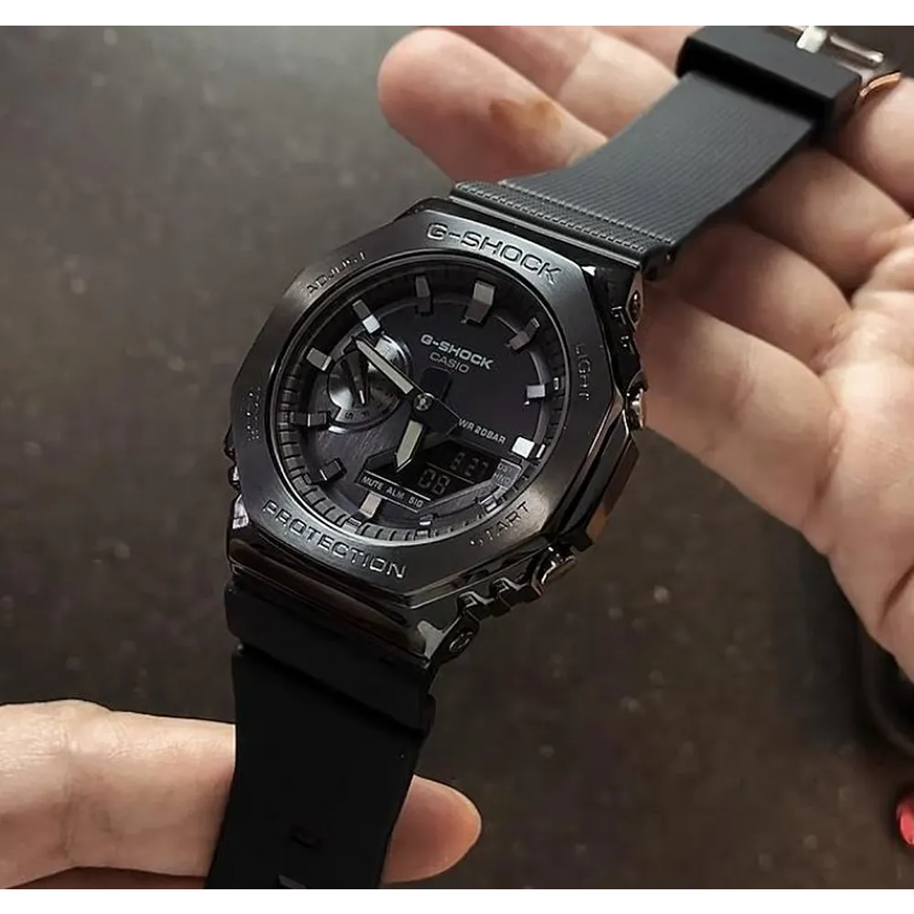 G-shock Gm 2100 Stainless Steel Black Dial Black Strap Watch - Image 2