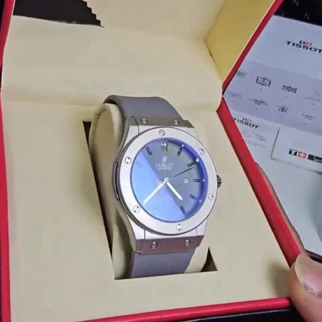 Hublot Grey Leather Belt Watch E - Image 2