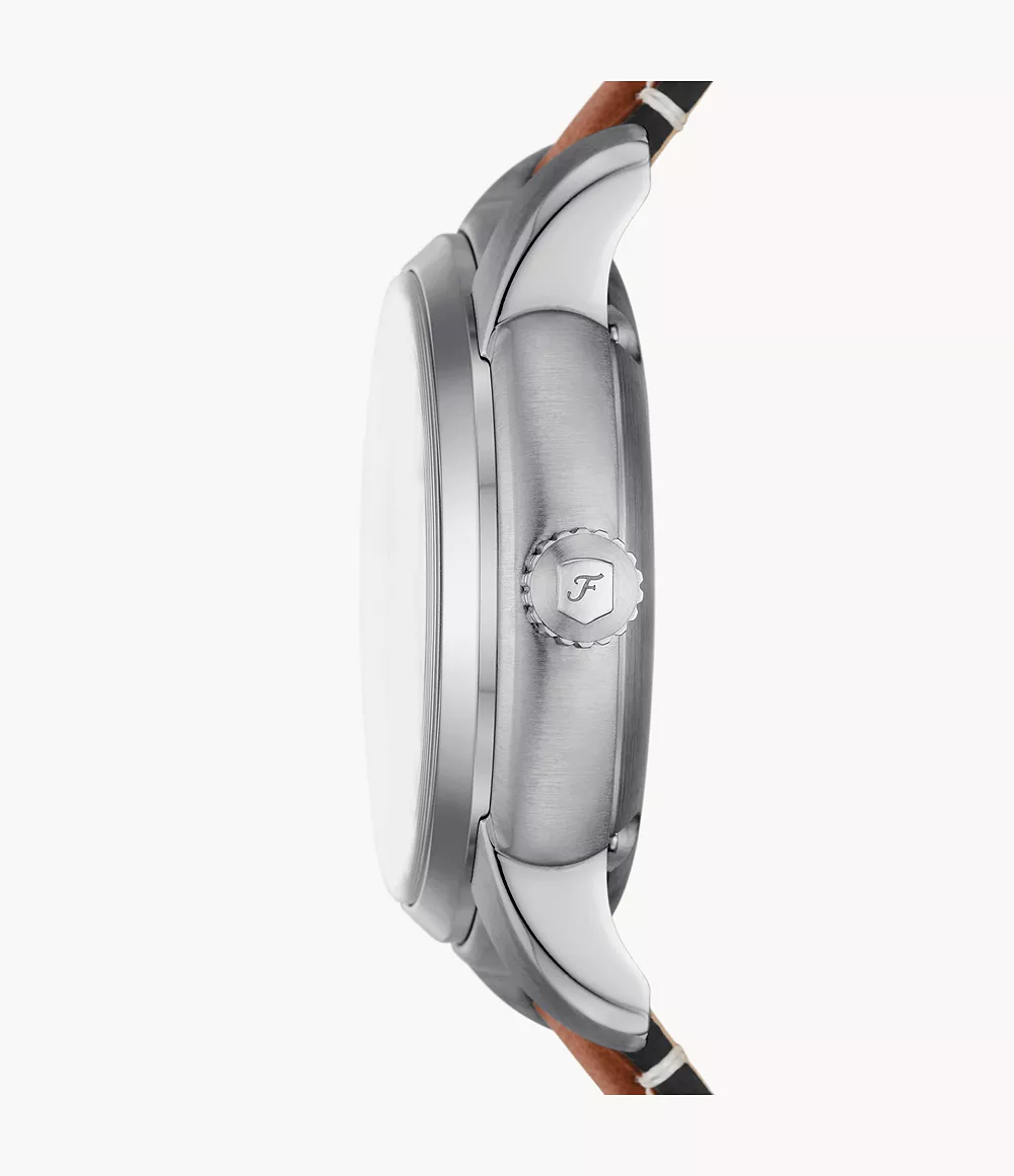 Fossil Heritage Automatic Brown Leather Watch (BLUE) 2025 - Image 4