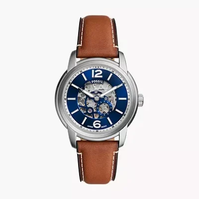 Fossil Heritage Automatic Brown Leather Watch (BLUE) 2025