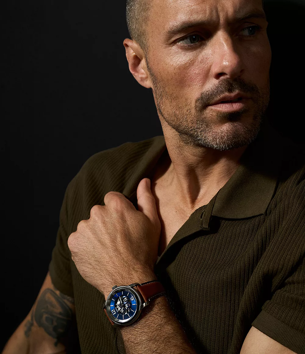 Fossil Heritage Automatic Brown Leather Watch (BLUE) 2025 - Image 5