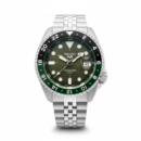 Seiko 5 GMT stainless steel Green Dial watch