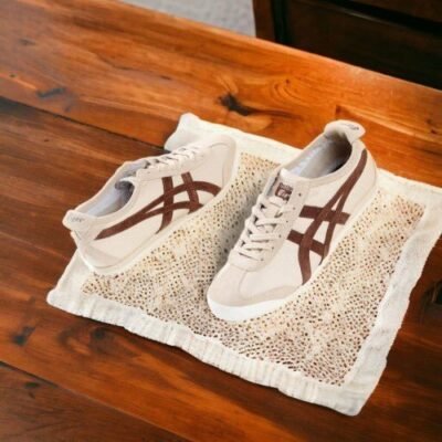 Branded Tiger Sneakers Mexico 66 Cream Coffee