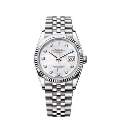 Rolex Date just 41 bright white , diamond-set